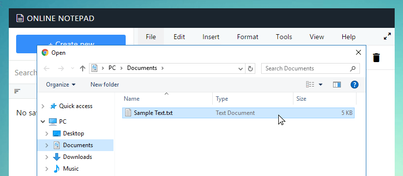 Open file dialog in Newseo